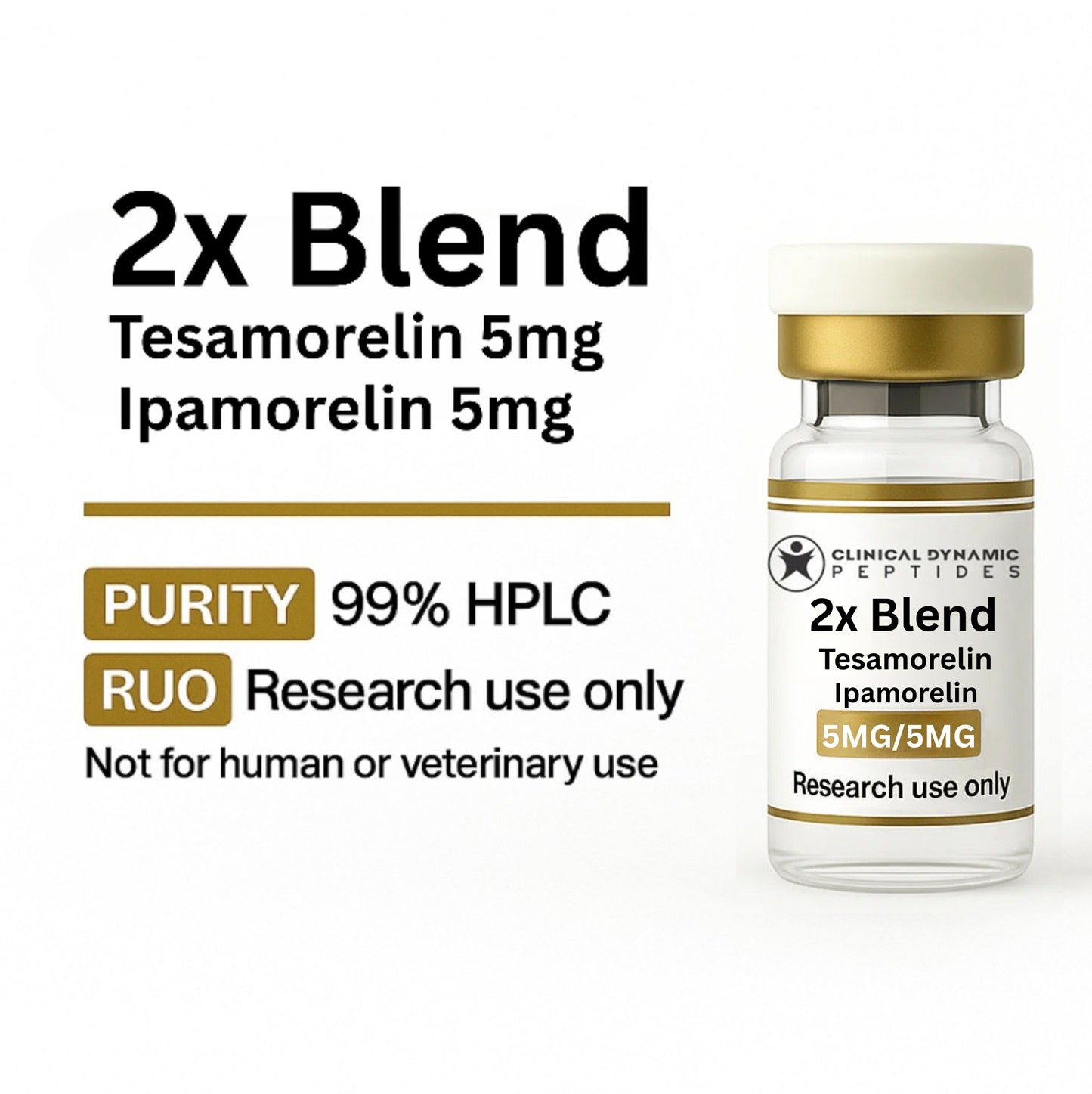 2x Tesamorelin, Ipamorelin 5mg (Blend) (5ML Vial)